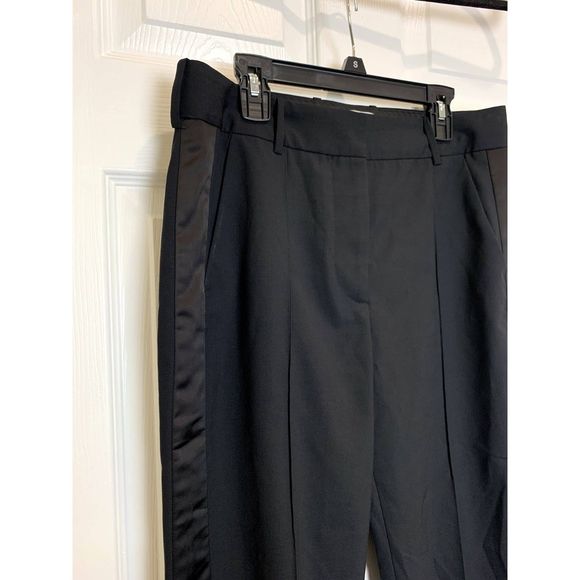 La Ligne Le Black Cigarette Tuxedo Pants Wool Blend NWT Size 4 - Picture 9 of 10